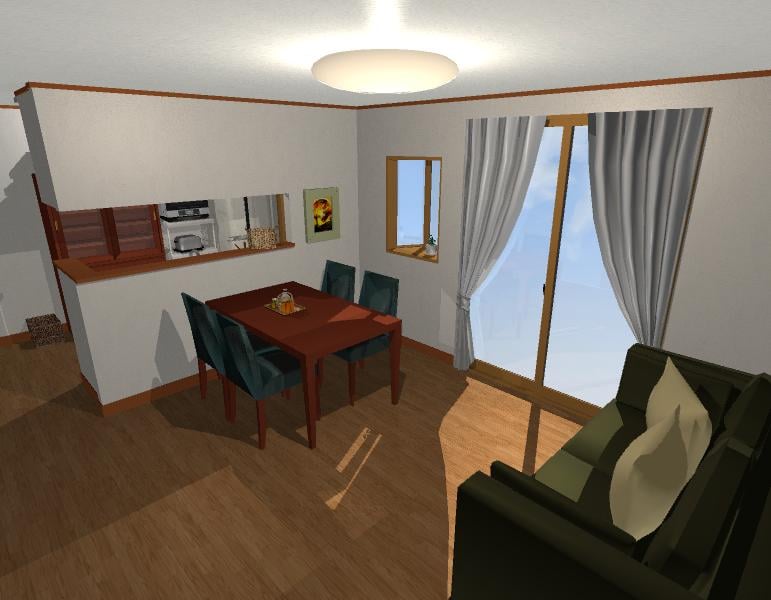 翻修前的廚房透視圖