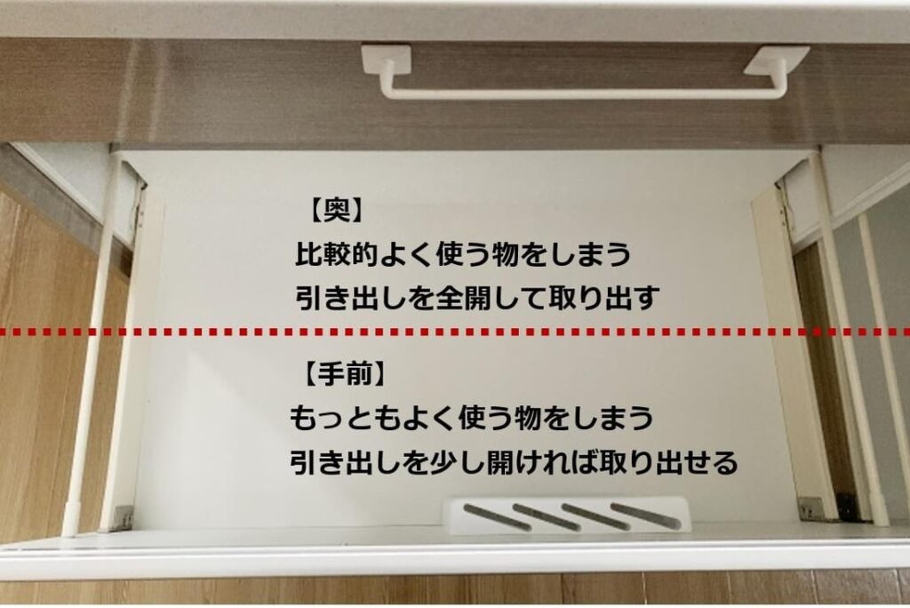 抽屜內直立分隔收納的實例照