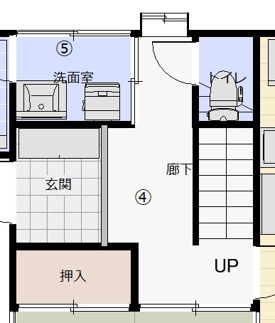 改造前平面圖：玄關與走廊收納不足
