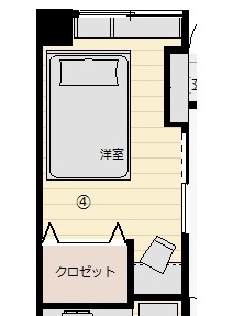 改造後平面圖：衣櫃擴容並沿牆新設讀書角