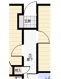 改造前平面圖：半腰檯面型玄關收納容量不足