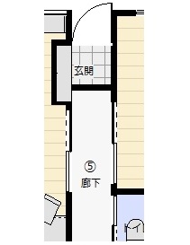 改造後平面圖：玄關收納擴大並利用走廊牆面