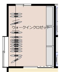 改造後平面圖：改成步入式更衣室