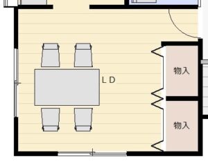 改造前平面圖：偏窘迫的客餐廳