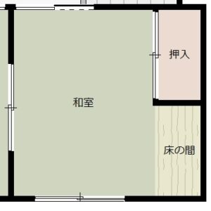 改造前平面圖：玄關旁閒置的和室