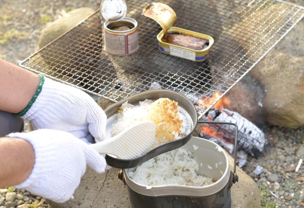 全家練習用卡式爐調理儲備糧食