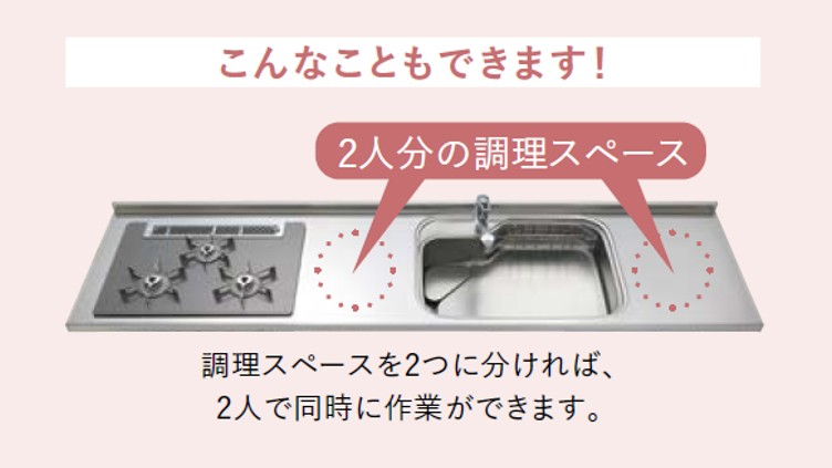 水槽兩側都留出作業空間的廚房