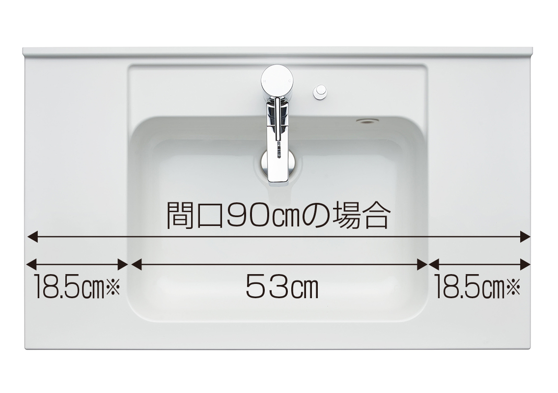 洗面盆與龍頭旁的暫放空間